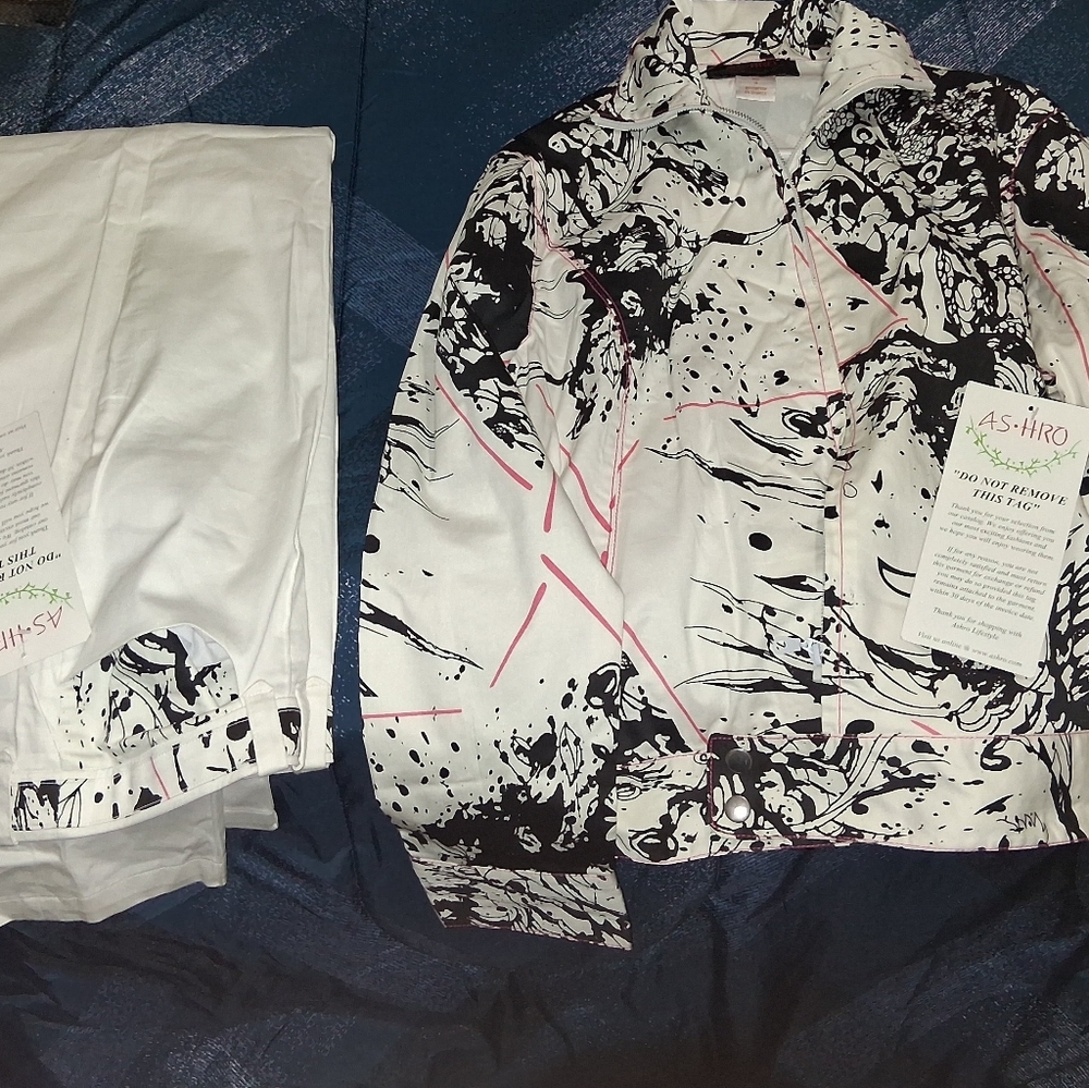 Ashro Black and White Jacket with Pink Accents